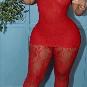 Red Lace Bodycon Dress